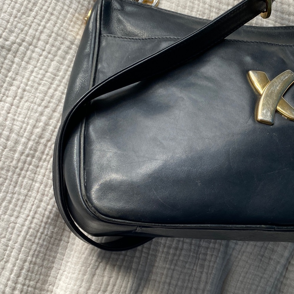 Paloma Picasso Dark Blue Leather Shoulder Bag - Picture 13 of 13